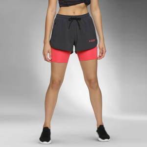Shorts double couche pour femmes, best-sellers en ligne, avec cordon de serrage, en vente - Product Image 1