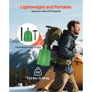 Pala da Neve in Lega di Alluminio Larga 8,5 Pollici per Vialetti, Grande Capacità, Manici a T, Portatile, per Spazzaneve e Lavori di Pulizia - Product Image 4