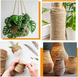 Ficelle en jute naturelle 100% écologique 1/4 (6 mm) x 328 pieds (100 mètres) 4 brins pour le tricot à la main, le tissage, l'artisanat, le jardinage, les cadeaux - Product Image 6