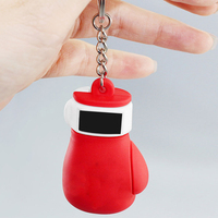 Premium Leather High Quality Light Thermal Boxing Keychain Boxing Gloves Shape Customized Logo Print Corporate Gift Daily Use