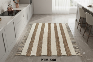 Alfombra de algodón/yaute tejida a mano / Alfombra para sala de estar, rectangular, pelo medio, PTM No.548 - Product Image 4