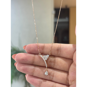 Collar con colgante de diamante talla pera curvado de 0.80 CT, oro macizo auténtico, elegante cadena con dije de lágrima, joyería para mujer, regalo - Product Image 2