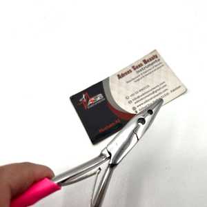 Pinzas de Alta Calidad Profesionales 100% de Acero Inoxidable con Dos Orificios para Microperlas, Logotipo Personalizado, Color Personalizado, Herramientas Comerciales para Extensiones de Cabello - Product Image 5