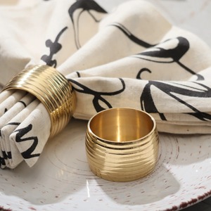 Brass Napkin Rings 4.5cm Width Glam Design Wedding <b>Table</b> Decoration Durable Ring Shape - Product Image 5