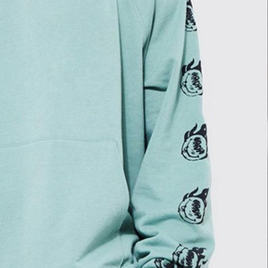 Ensemble survêtement molletonné imprimé vert menthe pour homme avec sweat à capuche et short, tricoté, décontracté, pour l'été 2026 - Product Image 3