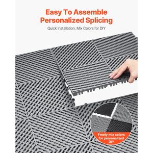 Tappetini Modulari a Incastro 15,7 X 15,7 24 Pezzi Antiscivolo Grigio PP Tappeti Drenanti a Incastro Pavimentazione in Gomma - Product Image 5