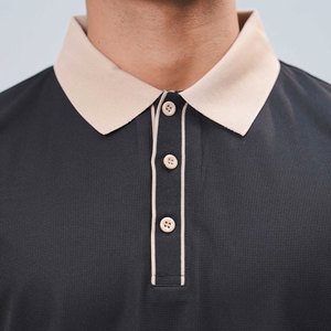 Collar Design Solid Color Breathable <b>Canvas</b> Men's for Shirts Customized Logo Short Sleeve High Quality Casual Outdoor Sportswear - Product Image 4