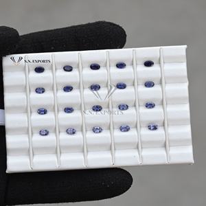 Pierre précieuse semi-précieuse naturelle en iolite bleue de 3 mm et 4 mm, taille ovale facettée, qualité AAA, certifiée IGI, non traitée thermiquement, fabriquée à la main en Inde - Product Image 2