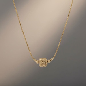 Divyoro Classic Gold Plated <b>Copper</b> Alloy Pendant Necklace with Lock Design Snake <b>Chain</b> Unisex Wedding Daily Wear Jewelry - Product Image 2