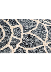 Alfombra de Lana Tejida a Mano con Diseño Floral Paisley Bohemio Vintage, Elegante Patrón de Medallón Mandala, Color Gris Pizarra - Product Image 6