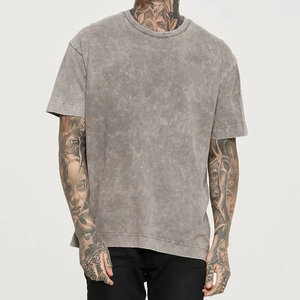Men's Oversized 100% Cotton Quick Dry Breathable T-<b>Shirt</b> Acid Wash Eco-Friendly Casual Short Sleeve Acid Wash <b>Shirt</b> - Product Image 2