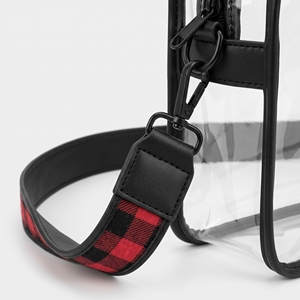 Sac bandoulière transparent UMIRX INDUSTRIES avec sangle à carreaux, approuvé pour les stades, motif Buffalo Check, sac à main pour femme, collection automne-hiver, idéal pour les jours de match, logo personnalisé en PVC - Product Image 3