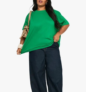 Camiseta Deportiva para Mujer, Cuello Redondo, Manga Corta, Cómoda, Transpirable, de Secado Rápido, Corte Holgado, Color Verde - Product Image 3