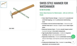 Marteau d'horloger de style suisse, outils de précision pour la fabrication de bijoux, outils à main à tête métallique | Numéro d'article GS-965A - Product Image 3