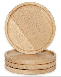 Handmade Durable Round Classic Wooden Coasters for Kitchen Use-Wooden <b>Drink</b> Table Cup Coasters - Product Image 4