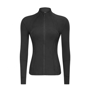 Jaqueta de Yoga Zip manga longa das mulheres Plus <span class=keywords><strong>Size</strong></span> Sports Top Respirável <span class=keywords><strong>Running</strong></span> Coat para o Ginásio Fitness Workout Wear New Sports Vestuário - Product Image 4