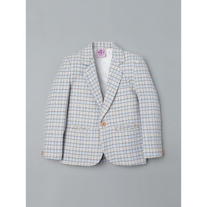 เสื้อเบลเซอร์ลายตารางสีฟ้าอ่อนและสีขาวสำหรับเด็กผู้ชาย - Product Image 1
