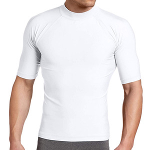 Maillot de bain anti-UV à manches courtes pour homme, respirant, extensible, haut de sport, t-shirt de compression pour la gym - Product Image 6