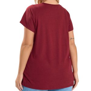 Camiseta de Manga Corta para Mujer, Color Sólido, Estilo Casual, Cuello Redondo, Algodón, Verano, Venta al Por Mayor, OEM, Moda, Tendencia - Product Image 2