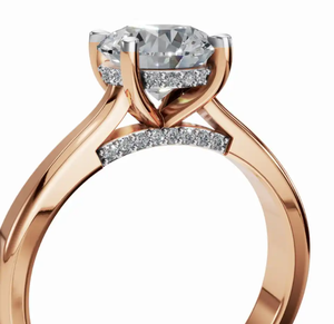 Anillo de Diamantes Clásico en Oro de 9kt, 14kt y 18kt, Banda Hecha a Mano por Diseñadores, Opciones en Oro Amarillo, Rosa y Blanco, Joyería de Aniversario - Product Image 3