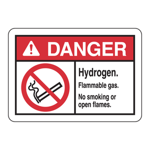 Señal de Peligro de Gas Inflamable (Hidrógeno) para Laboratorios y Áreas Industriales de Brady - Product Image 3