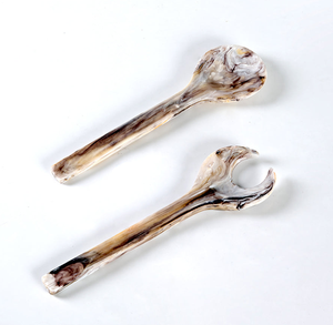 Juego de Cubiertos de Resina Clásica con Diseño de Mármol Negro, Cuchara y Tenedor Largos, Cuchara para Postre, Tenedor Híbrido, Vajilla para Fiestas y Picnics - Product Image 4