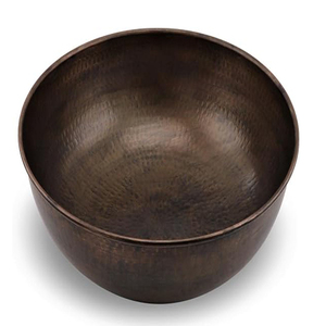 Cuenco Redondo de Cobre para Pedicura con Acabado Antiguo, para Baño, Spa, Salón de Belleza, Masaje de Pies, Hammam - Product Image 1