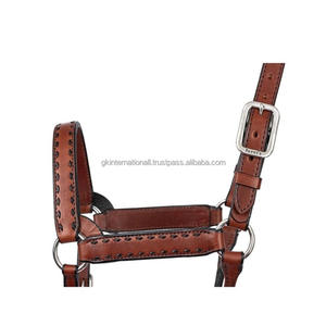 Suministro al por mayor de calidad premium: Cabestro de cuero genuino para carreras de caballos con acolchado suave y herrajes de latón. - Product Image 6