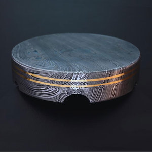 Cendrier en acier Damas durable, cendrier en métal de qualité supérieure pour cigarettes et cigares, accessoire décoratif pour la maison et la table - Product Image 2