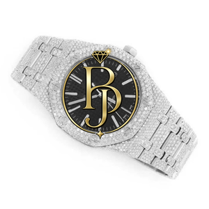 Montre BRIVA JEWELS de luxe pour homme, style hip-hop, avec moissanite, cadran carré de 50 mm, aiguilles lumineuses, acier inoxydable, mécanique 14 carats blanc - Product Image 4