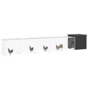Cage à poulets en acier galvanisé anthracite 236,2 x 35,8 x 39,4 pouces pour animaux de compagnie et animaux - Product Image 2