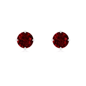 Solitaire Ruby <b>Earrings</b> Four Prong Round Cut Natural Ruby Luxury <b>Fine</b> Jewelry 14kt Rose Gold Everyday Wear July Birthstone - Product Image 2
