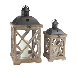 Farol de Madera para Velas, Decoración Rústica para un Ambiente Acogedor en el Hogar, Comedor, Repisa de Chimenea y Celebraciones Festivas - Product Image 1