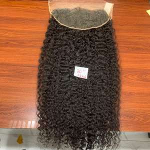 Cabello humano virgen de Vietnam, frontal de encaje suizo HD rizado birmano de 30 pulgadas, 13x6, con puntas súper gruesas y cutículas alineadas. - Product Image 2