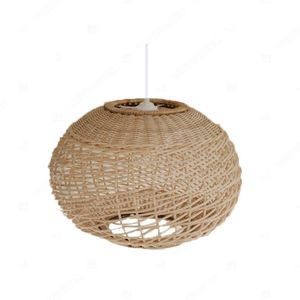 Abat-jour pour lampes de plafond, abat-jour en rotin de bambou, lampes de plafond pour salon - Product Image 6