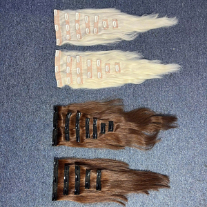 Extensions de cheveux à clipser de haute qualité de 35 cm à 80 cm au prix d'usine # PLA # Couleur marron Super Double Drawn - Product Image 1