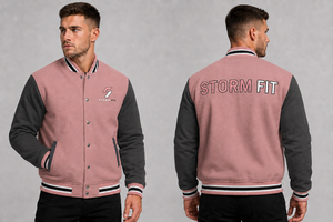 Chaqueta Varsity de Invierno Unisex Personalizada en Rojo, Bordada, con Lana y Cuero, Resistente al Viento, Estilo Urbano, Ajuste Impermeable - Product Image 6