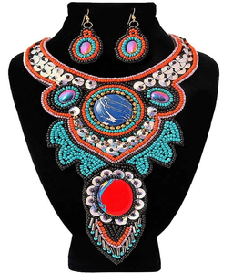 สร้อยคอผู้หญิงงานปักมือประดับลูกปัดสไตล์โบฮีเมียนสุดหรู สำหรับงานแต่งงาน งานปาร์ตี้ งานเฉลิมฉลอง สร้อยคอทันสมัยแบบสั่งทำพิเศษ - Product Image 6