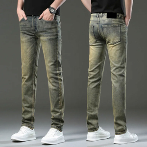 2026 <b>Mens</b> Vintage Washed Loose Casual <b>Stretch</b> Breathable Lightweight Denim Fashion Streetwear Pants OEM Wholesale - Product Image 2