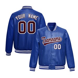 Veste universitaire unisexe en PU orange, personnalisable avec nom, numéro et logo d'équipe, impression sur le devant, vêtement d'hiver décontracté, doublure épaisse en bambou, style vintage - Product Image 3