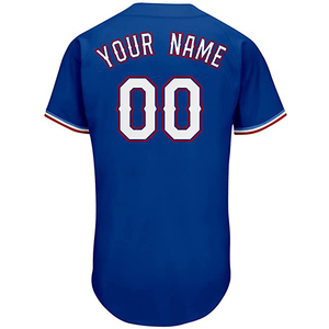 Maillot de baseball personnalisé bleu marine pour homme, manches courtes, boutons sur le devant, impression du nom de l'équipe, polyester respirant, vêtements de sport, coupe régulière pour adulte - Product Image 4