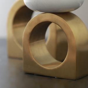 Candelabro de decoración Interior de mármol sólido, soporte de vela con Base de Metal para decoración del hogar, diseño a la moda - Product Image 5