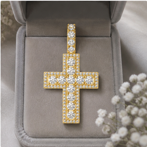 Bulk 925 <b>Silver</b> Gold Plated Custom Jesus Cross Pendant <b>Necklace</b> Natural Brilliant Cut Christian Religious Jewelry Fine Pendants - Product Image 3