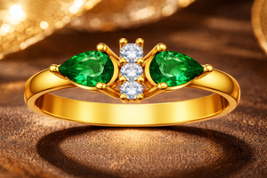 <b>Emerald</b> Color Cubic Zirconia 925 Sterling <b>Silver</b> Stackable Promise Engagement <b>Ring</b> - Product Image 5