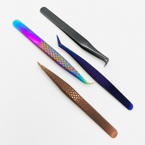 Pinces à cils en acier inoxydable de qualité supérieure personnalisées avec pointe inclinée, durables et écologiques, outils professionnels pour sourcils - Product Image 3