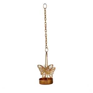 Porte-bougie papillon suspendu avec chaîne pour la décoration de la maison, lanterne en métal durable - Product Image 1