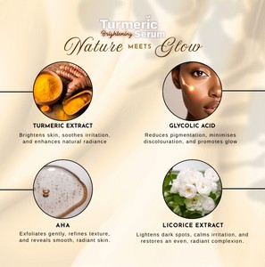 Suero de Cúrcuma de Marca Privada Enriquecido con Extracto de Cúrcuma, Ácido Kójico Dipalmitato, Extracto de Regaliz, Extracto Glicólico AHA - Product Image 5