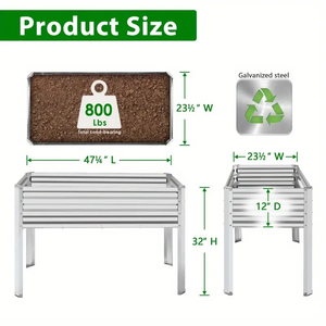 Camas de jardín elevadas de acero galvanizado de alta calidad para exteriores con patas, maceta elevada para cama de jardín de Metal grande - Product Image 4