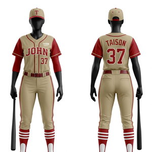 Premium 180 GSM Polyester <b>Baseball</b> Uniform Maroon Pinstripe Jersey White Pants Embroidered Custom Logo - Product Image 5