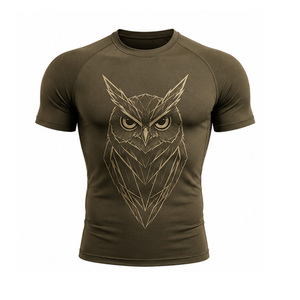 Vente en gros de t-shirts de compression pour hommes, vêtements de sport personnalisés, séchage rapide, extensibles, respirants, pour l'entraînement physique, fournisseurs OEM - Product Image 5